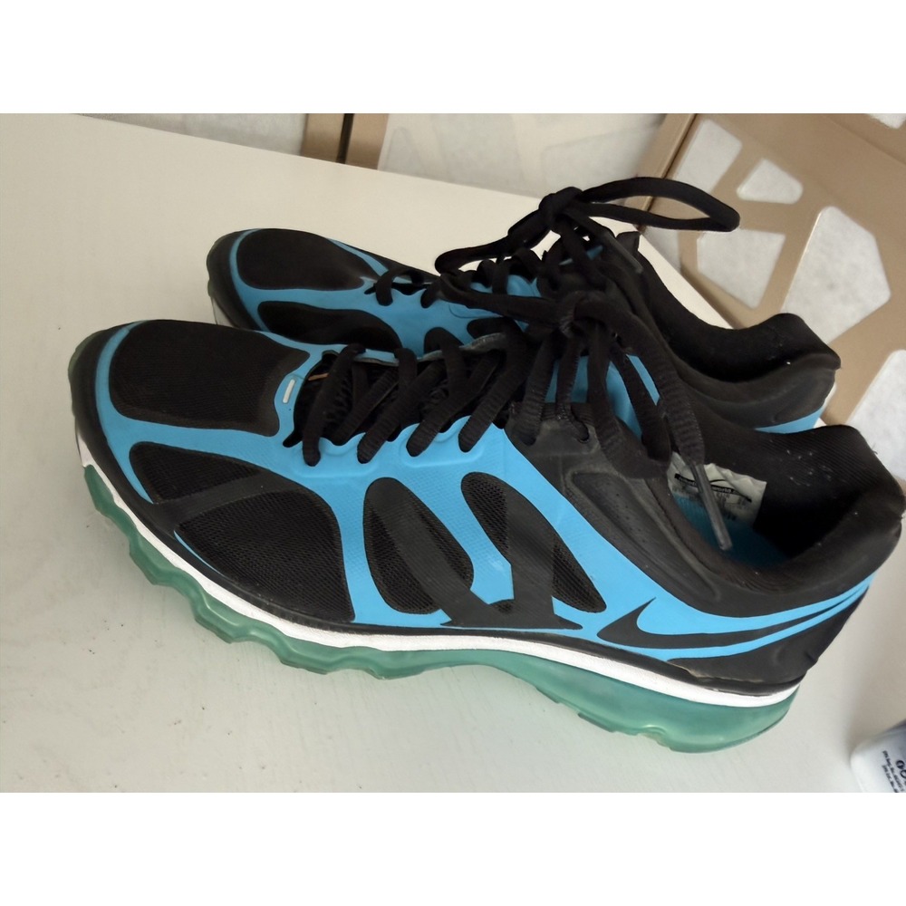 Women's Nike Air Max 2012 Current Blue Athletic Running Shoes 8 487679–004